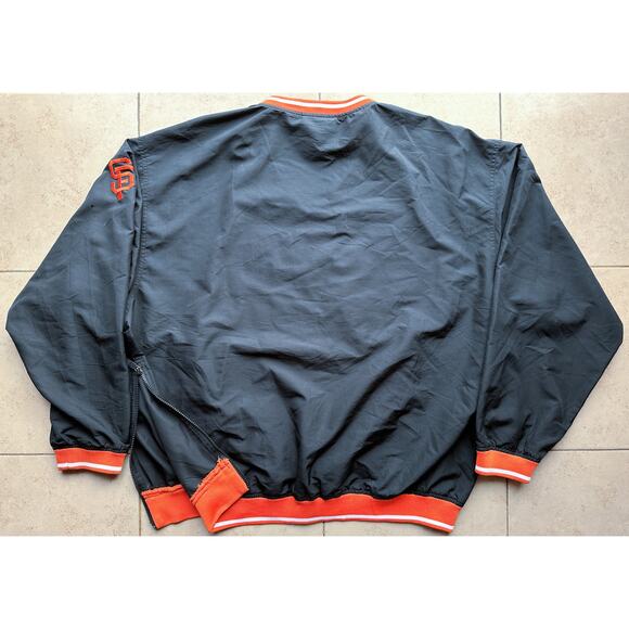 San Francisco Giants 2000s NIKE Pullover Cooperstown jacket 2XL black MLB vtg - Picture 8 of 9